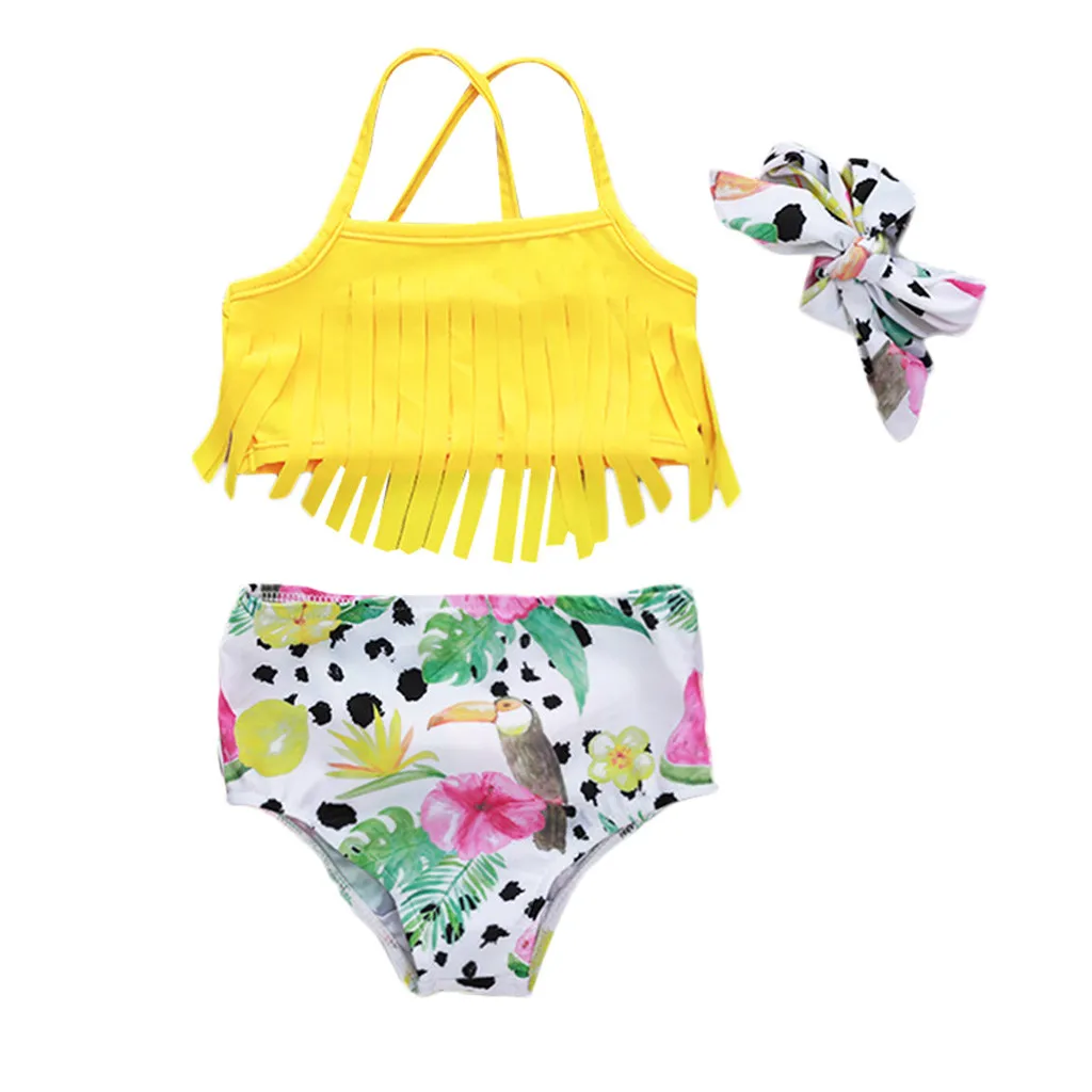 Без рукавов; детский купальный костюм; футболка для маленьких детей, купальник для девочек с цветочным принтом платье с кружевом От 0 месяцев до 2 лет, детский ванный комплект