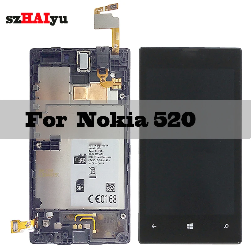 SZHAIYU 800x480 4,0 ''ЖК-дисплей для Nokia Lumia 520 ЖК-дисплей с сенсорным экраном дигитайзер панель Датчик запасные части инструменты для сборки