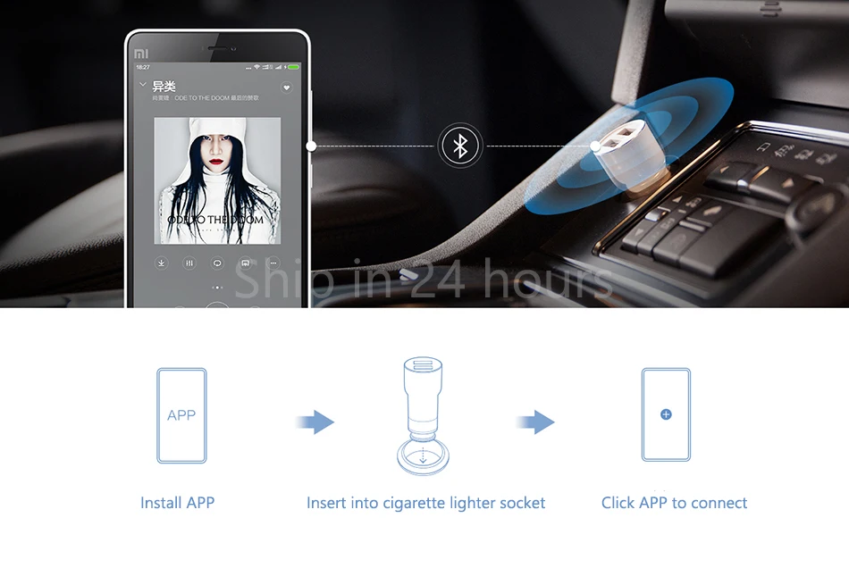 Xiaomi Roidmi 2S Ładowarka Transmiter FM Bluetooth
