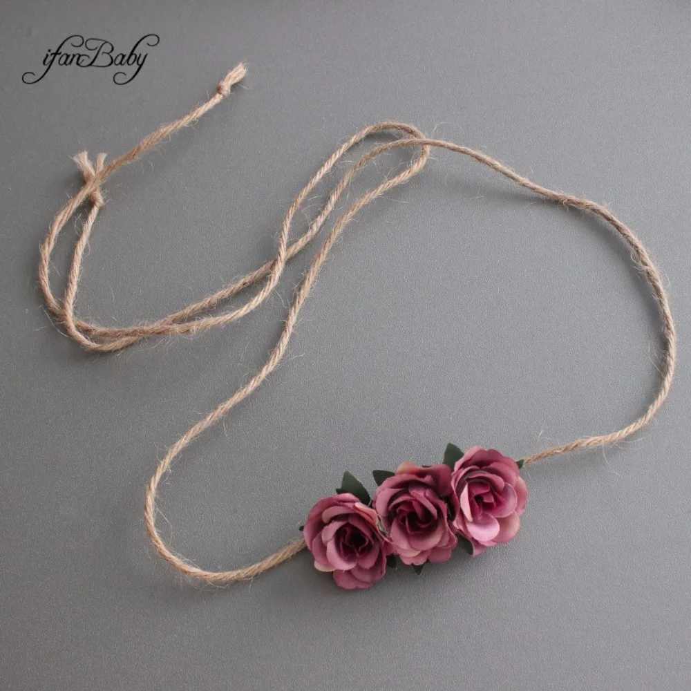 Fashion flower Belt,Kids Sash Belt Hemp Rope Ties Sashes belt
