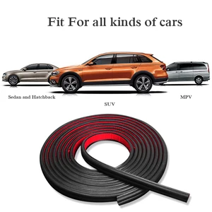 Car-Styling B Type 5m 10m Door Seal Car Sound Insulation Car Door Sealing Strip Rubber Weatherstrip Edge Trim Noise Insulation