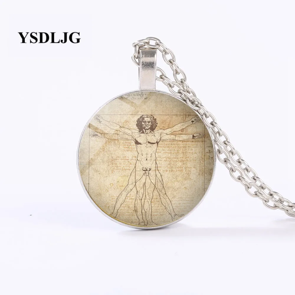 YSDLJG Esoteric ожерелье Витрувианский человек Leonardo Da Vinci картина символ крутой подарок