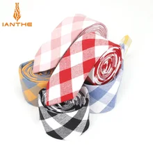 6 см брендовые новые мужские винтажные повседневные хлопковые клетчатые узкие мужские галстуки красные черные свадебные костюмы Тонкий Галстук Классический обтягивающий галстук