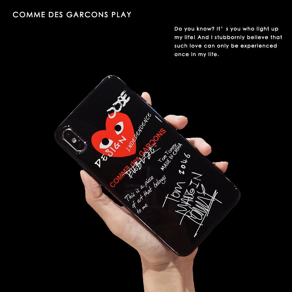 

Japan tide brand CDG PLAY Comme des Garcons Loving eyes case cover for iphone 7 plus 6 6S X 8 plus XR XS MAX phone support Coque