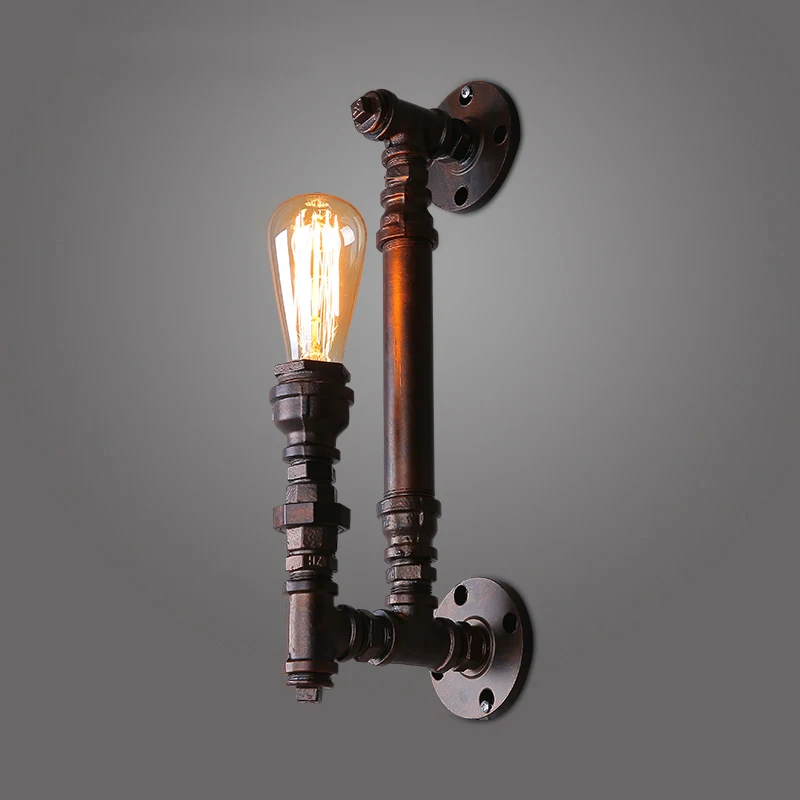 

industrial wall sconce LOFT Vintage Wall lamp E27 edison bulb iron pipe wall light stairs aisle restaurant Bar 1 light sconce