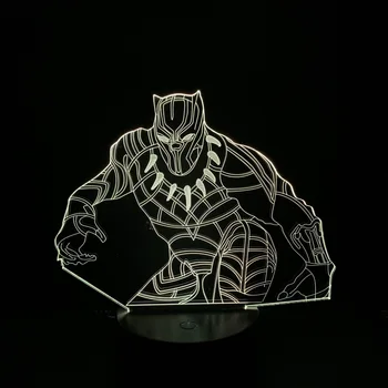 

Marvel DC Comic Superhero Led Night Light Black Panther for Fans Trevor Zarathustra Marvel's The Avengers Adults Led 3d Lamp Usb