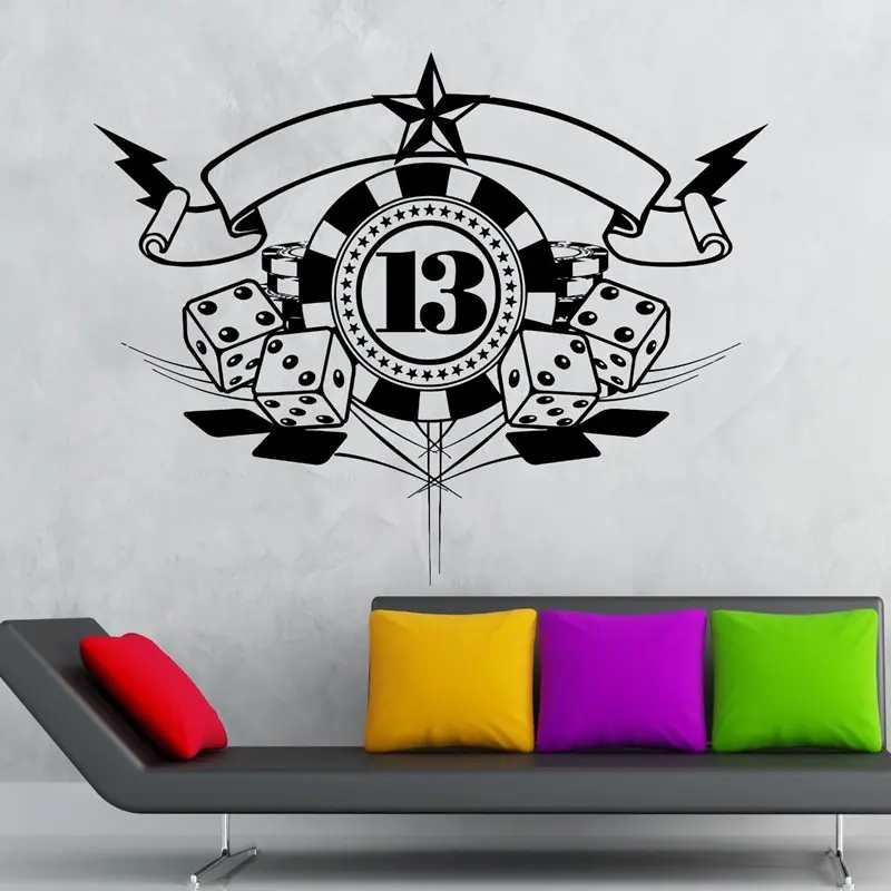 DCTAL Casino Sticker Gambling Poker Decal Gamble Named Posters Vinyl