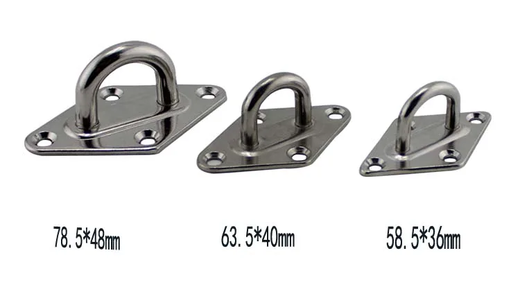 Морская нержавеющая сталь 316 Алмазная прокладка пластины с проушиной штапельное кольцо крюк петля лодка морская яхта тент парус Привязать вниз 5 мм 6 мм 8 мм 10 мм