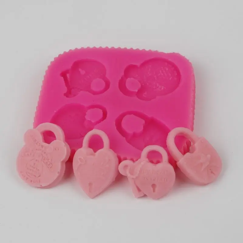Heart-shaped silicone cake mold lock non-stick cooking utensils fondant sugar craft chocolate soap molds
