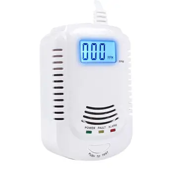 

Combustible Gas Detector Sensor LPG Natural Gas Analyzer Leak Determine Tester Sound-light Alarm Security Alarm System EU Plug