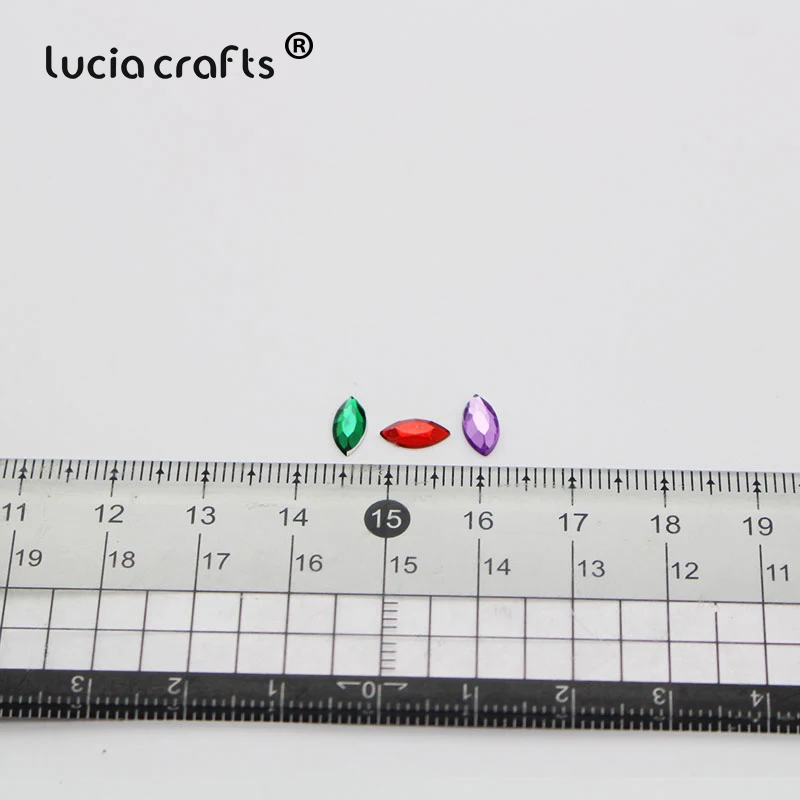 Lucia Crafts Акриловые стразы смешанных цветов 144/288 шт. дизайн конский глаз для