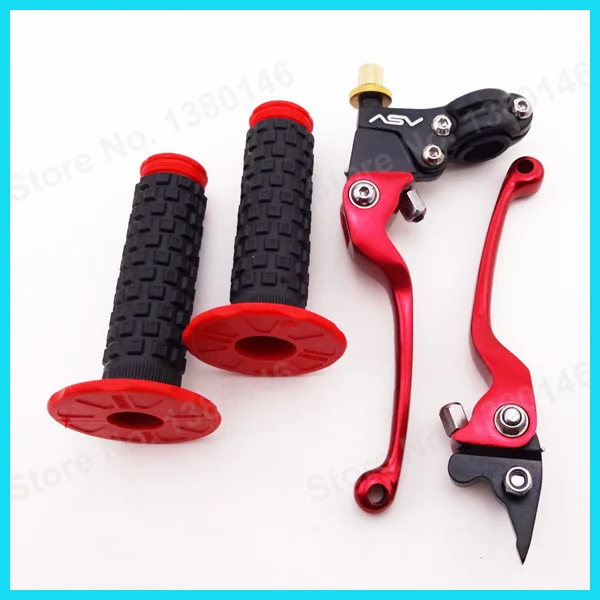 Красный 7/" рукоятка мягкая дроссельная заслонка+ ASV складной тормозной рычаг сцепления для мотокросса Dirt Pit Bike CRF50 KLX мотоцикл
