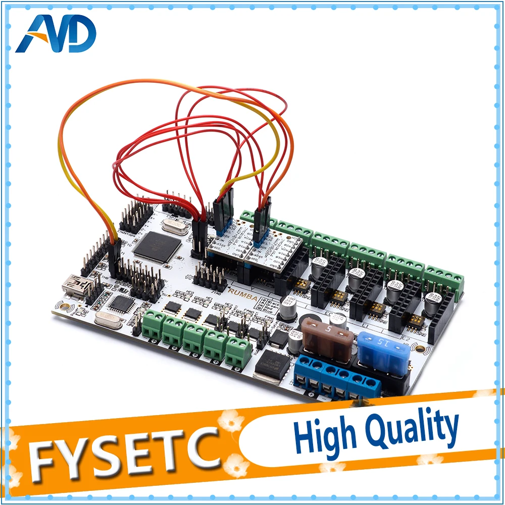 

Rumba Plus 3D Printer Motherboard Upgrade Rumba+ Control Board With 2pcs TMC2130 V1.1 For SPI Function Stepper Drivers