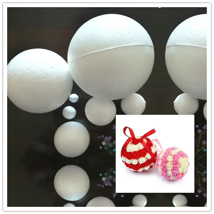 4-8cm Half-round Polystyrene Foam Balls for DIY Christmas Kids Craft Painted