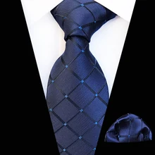 Mantieqingway полосатые жаккардовые галстуки для Мужской Шелковый галстук из полиэстера носовой платок Набор для мужской рубашки Gravatas Slim Hankies