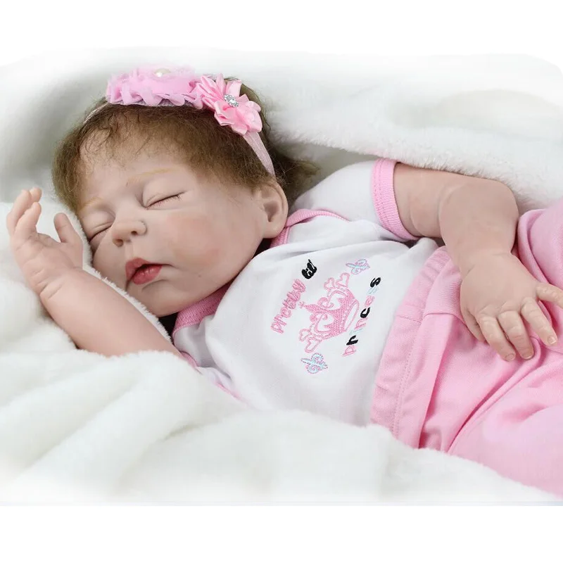 KAYDORA 55 см Reborn Baby Dolls 22 дюймов полный Силиконовый реалистичный Bebe для ванной реалистичные игрушки для девочек детские подарки на день рождения и Рождество - Цвет: Girl