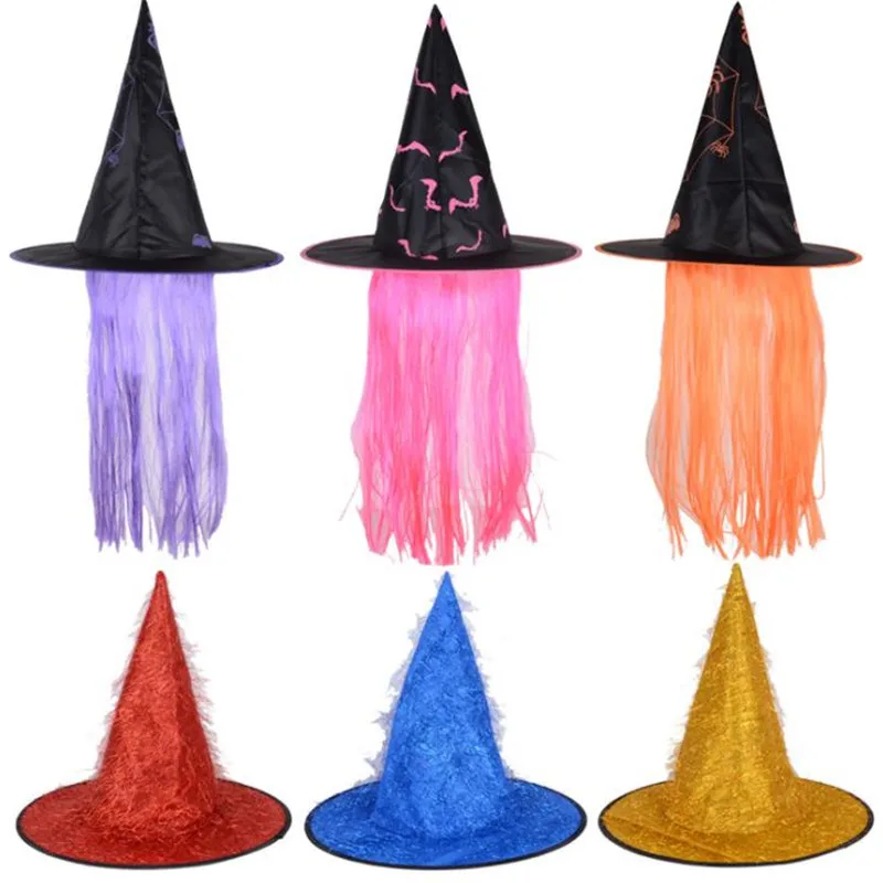 Цвет загара парик шляпа ведьмы фото для украшения реквизит Косплей игрушка плюшевая игрушка в шапке Рождество Хэллоуин платье для дня