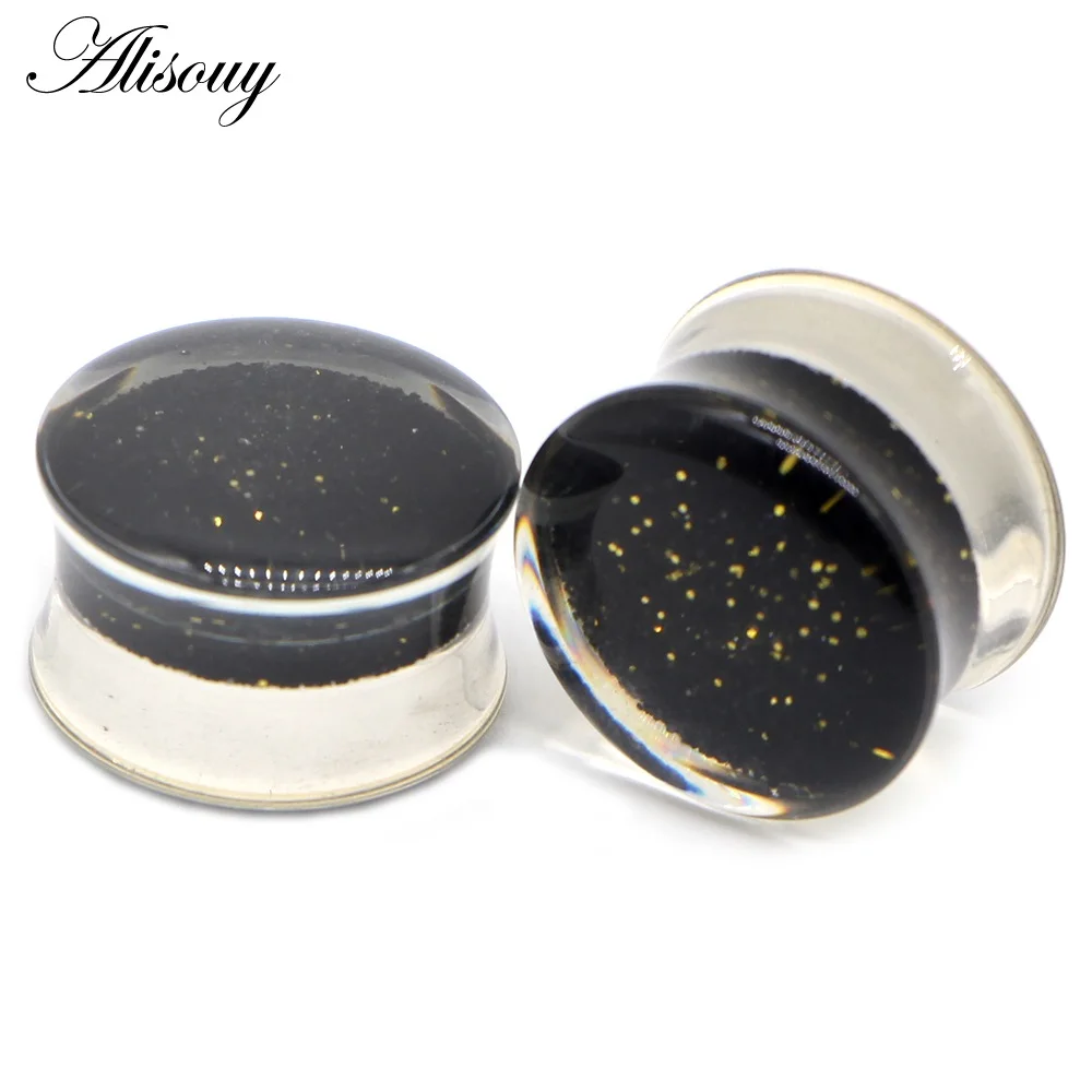 EM0367A Black Powder 1 шт звезда крест одуванчик жидкая Золотая рыбка беруши Туннели акриловые носилки расширитель серьги телесный пирсинг уха ювелирные изделия для тела - Окраска металла: EM0367A Black Powder