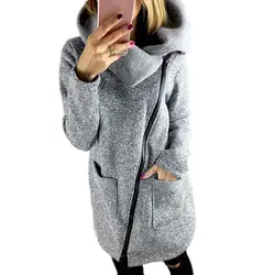 BHplushyee 5XL плюс Размеры водолазка 2018 куртка женская обувь на застежке-молнии с длинным рукавом зимняя верхняя одежда женские повседневные