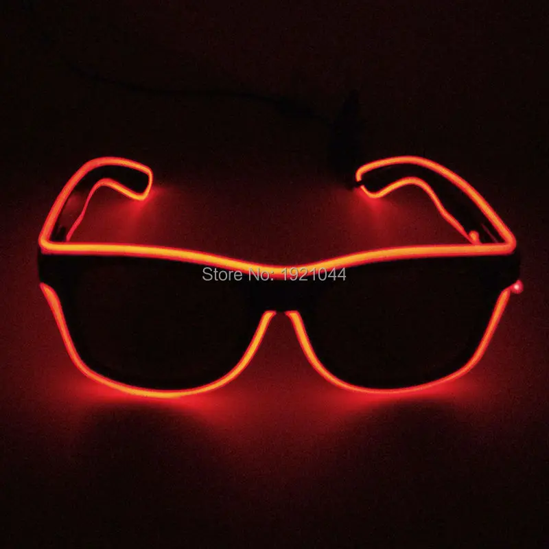 Горячая EL Wire светящиеся солнцезащитные очки с темными линзами Steady устойчивый на инверторе светодиодный неоновые бокалы с подсветкой для светящиеся вечерние украшения