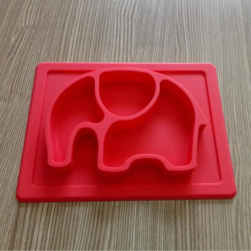 BPA free non slip baby silicone plate elephant for kids todller children,in one piece silicone kids plate BPA free non slip baby silicone plate elephant for kids todller children,in one piece silicone kids plate