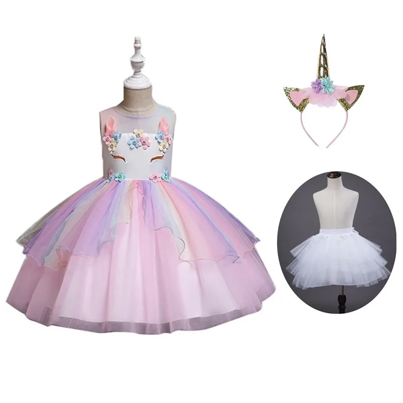 

Unicorn Party Dress Kids Dresses For Girls Elsa Costume Cinderella Dress Children Girls Princess Dress fantasia infantil vestido