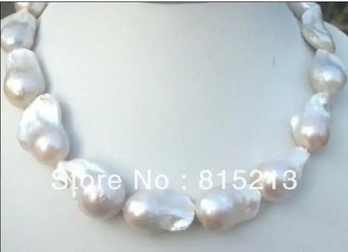 

ddh001742 CLASSIC RAHE HUGE 22-26MM SOUTH SEA WHITE BAROQUE PEARL NECKLACE18