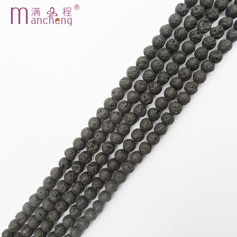 

DIY 6MM Natural Black Volcanic Lava Beads, Wholesale cheap Round 6MM Lava Volcanic Stone Bead for bracelet Making (60-62 bead)