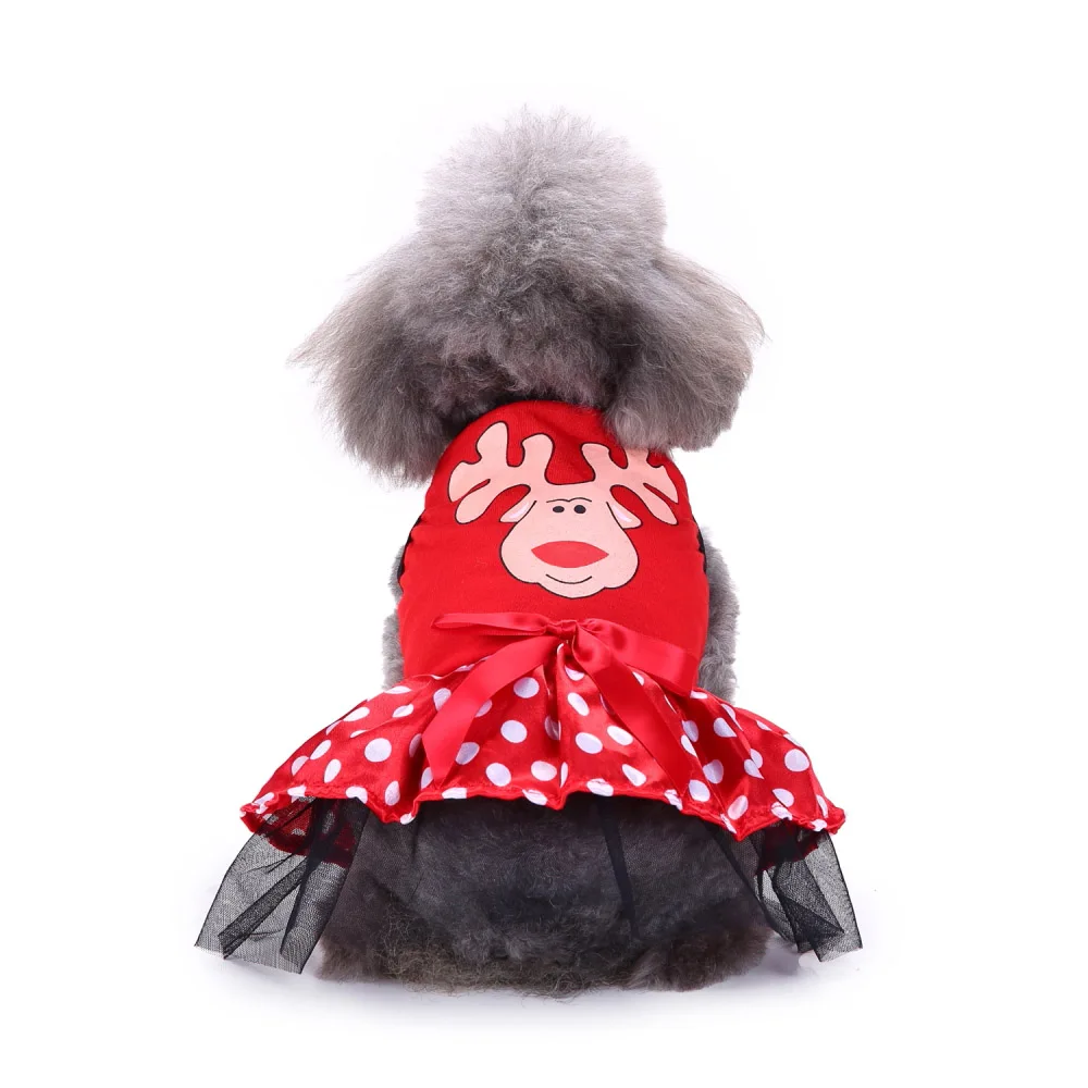 Забавный костюм собаки зимняя одежда для домашних животных для собак французская одежда для бульдога костюм для чихуахуа костюм кошки Хэллоуин Рождественская серия - Цвет: Xmas Moose Dress