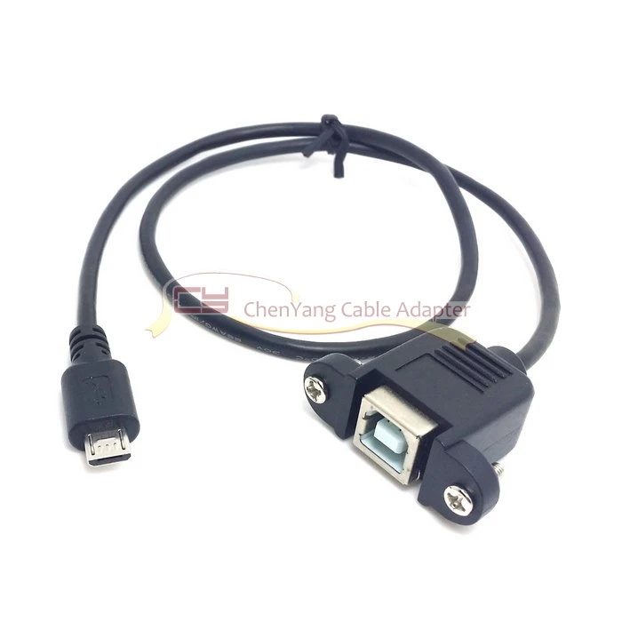 Xiwai Cablecc Micro USB 5pin штекер к USB B женское крепление на панели, тип кабеля 50 см с винтами