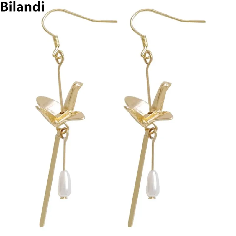 

Lovely New Designs Jewelry Bird Pearl Gold Beads Round ball Thead Tassel Earrings For Women