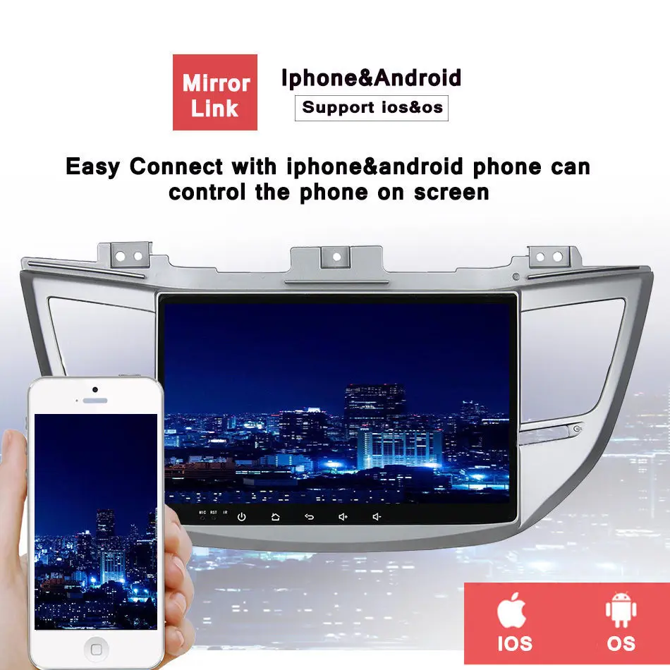 Excellent 2 din Android 9.0 car dvd gps radio stereo 2 din for Hyundai IX35 Tucson 2015 2016 17 2018 Car audio TV gps Sat Navi dvd Player 9