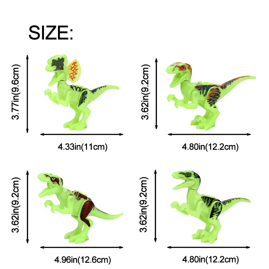 Светящийся динозавр, игрушки для детей, тираннозавр Юрского периода, светится в темноте, строительные блоки, обучающая игрушка, подарок, украшение дома