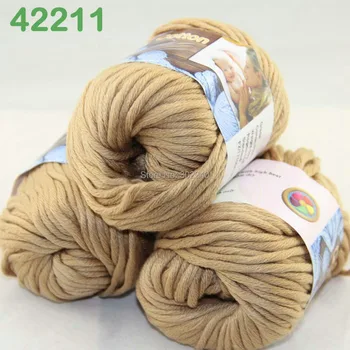 

LOT of 3 Balls X 50g Special Thick Worsted Cotton Knitting Yarn Sand 2211