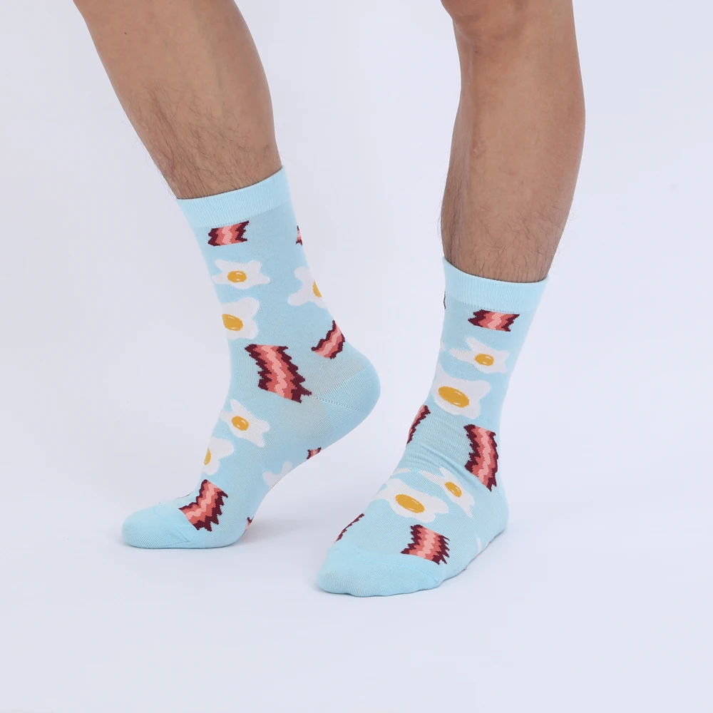 Высокое качество 200 игла 80% чёсаный хлопок Мужские носки пицца кофе новинка носки для еды Chaussette мужские носки