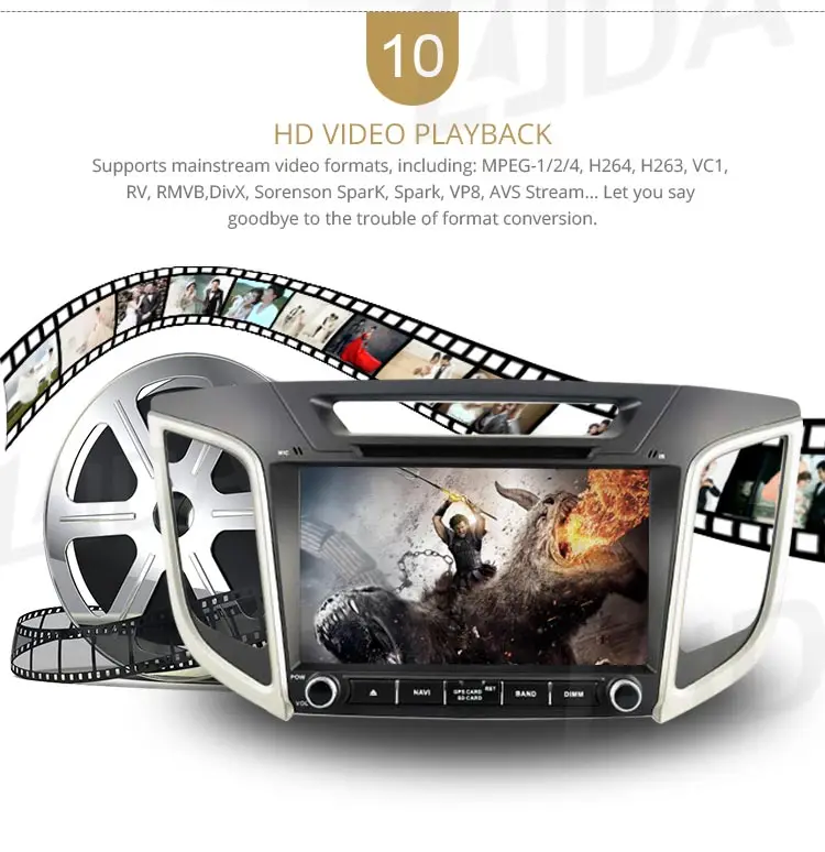 Flash Deal LJDA Android 9.1 Car dvd player for HYUNDAI IX25 CRETA Car Radio headunit gps navigation stereo multimedia WIFI autoaudio 2G+16G 12