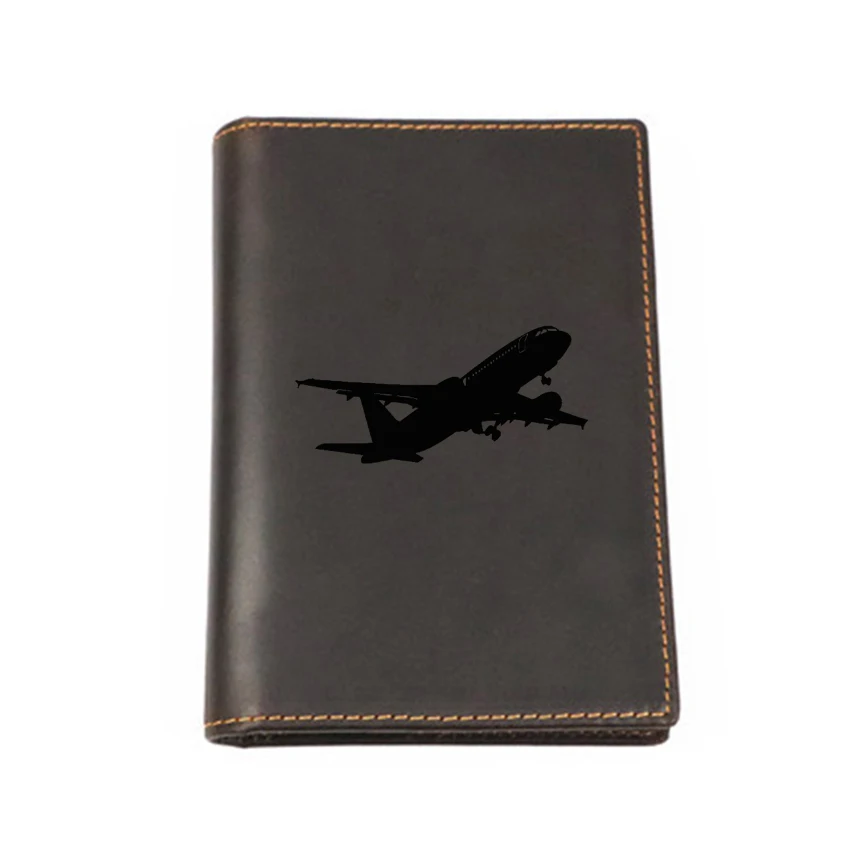 

Flight Plane Is About To Take Off Engraved picture Travel Covers Passport wallet Engrave Name genuine Leather Passport Cover men