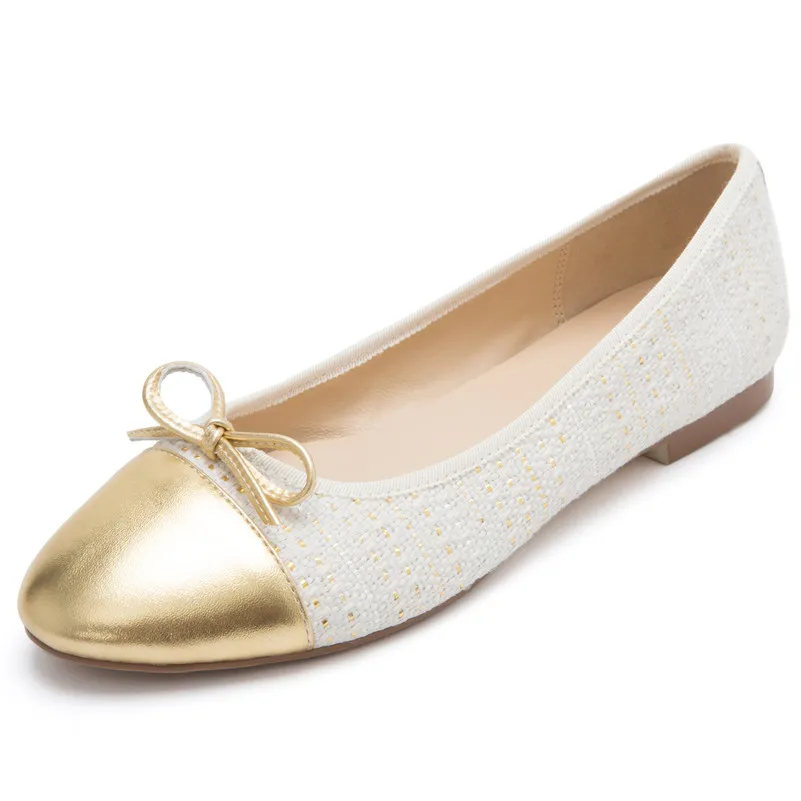 FEDONAS Classic Round Toe Women Flats Brand Design Single Shoes Woman Shallow Slip on Spring Summer Party Office Ballet Shoes - Цвет: Золотой