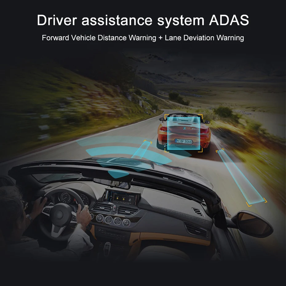 QUIDUX 4 г ADAS Автомобильный dvr камера 1" Android 8,1 поток медиа зеркало заднего вида FHD 1080 P Wi Fi для панели, GPS Cam Регистратор Видео регистраторы