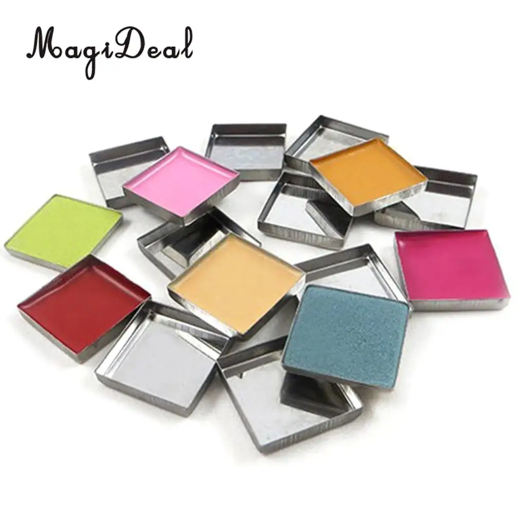 Kesoto DIY Travel 100 Pieces Empty Eyeshadow Blush Makeup Pans Holder Case Organizer for Magnetic Palette Box Square