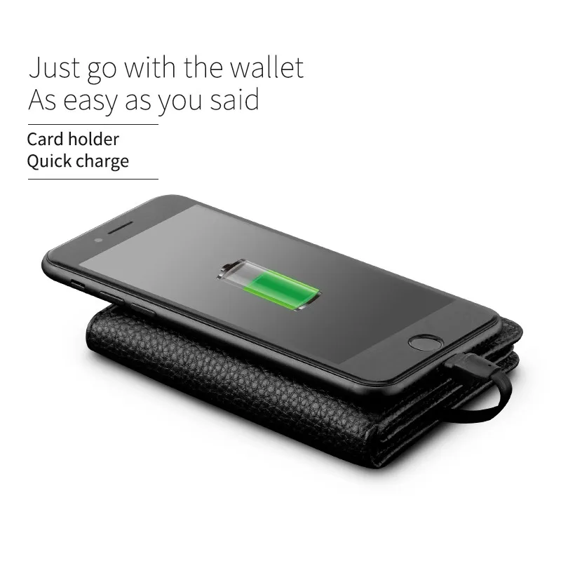 BISI GORO 2019 Men Women Smart Wallet With USB F Charging Wallet Adapt For Ipone And Android Capacity 4000 mAh Creative Wallet