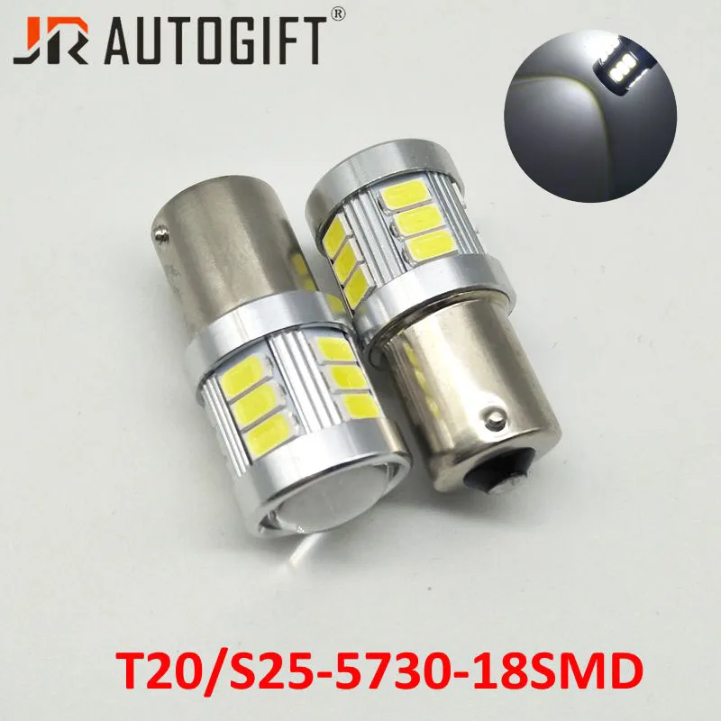 10 шт. автомобильный Стайлинг BA15S P21W 1156 5630 5730 LED 18SMD S25 T20 12В-24В указатель поворота 7440