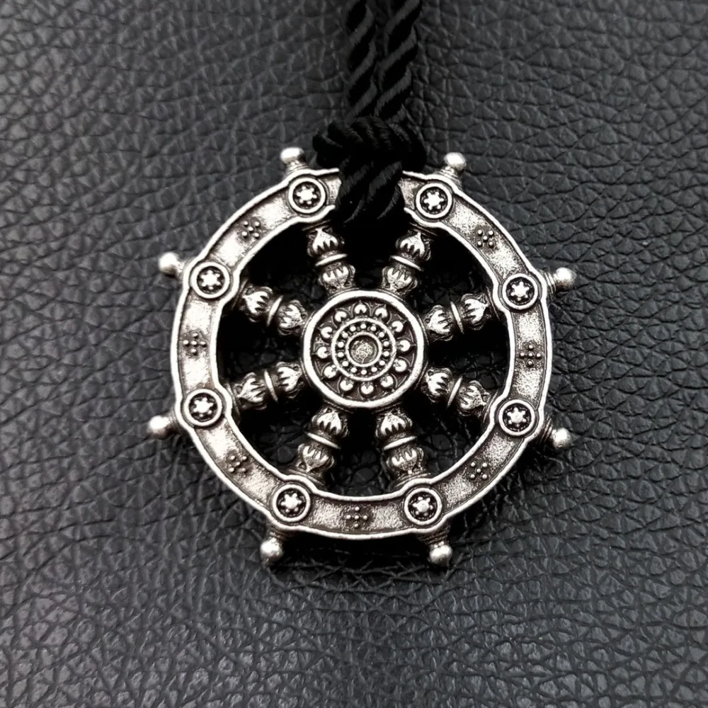 

SanLan Double Side Viking Odin 's Symbol Ship steering wheel Pendant Nordic Amulet Charm Men Necklace Talisman Gift Jewelry