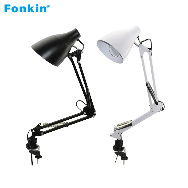 

Fonkin Bright E27 Clip Table Lamp For Study Office Desktop Flexible LED Desk Lamp With Clamp Bureaulamp Luminaria Light 821