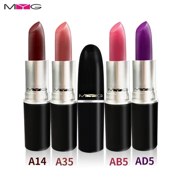 

MYG lipstick Aluminum Tube matte lip stick batom long lasting lipsticks ,SMOKED PURPLE Red Ruby woo lipstick,lip make up