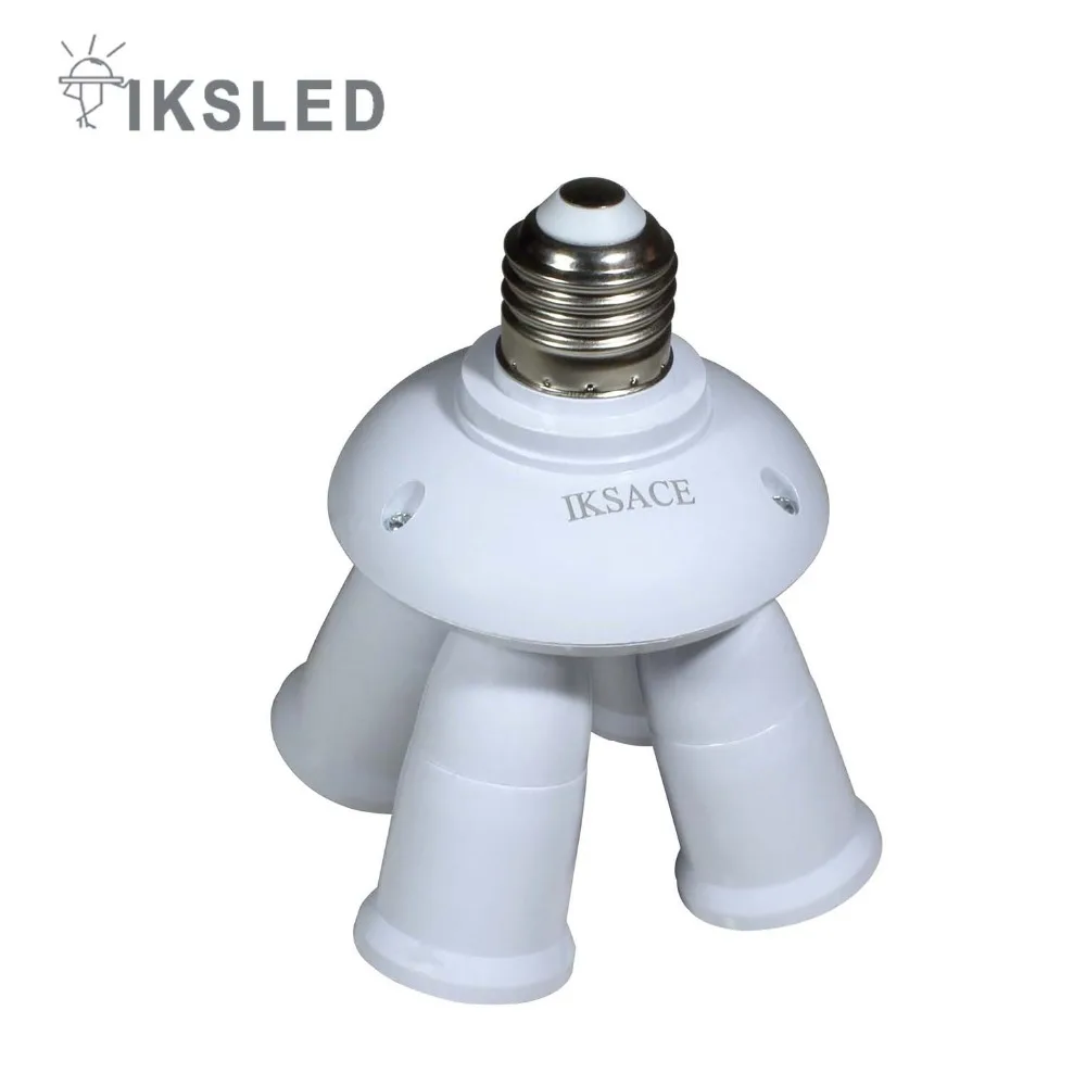 

e27 splitter e27 extension light socket splitter 4 in 1 Lamp Holder Converter 110-240V Led Light Lamp Bulb e27 adapter lamp base