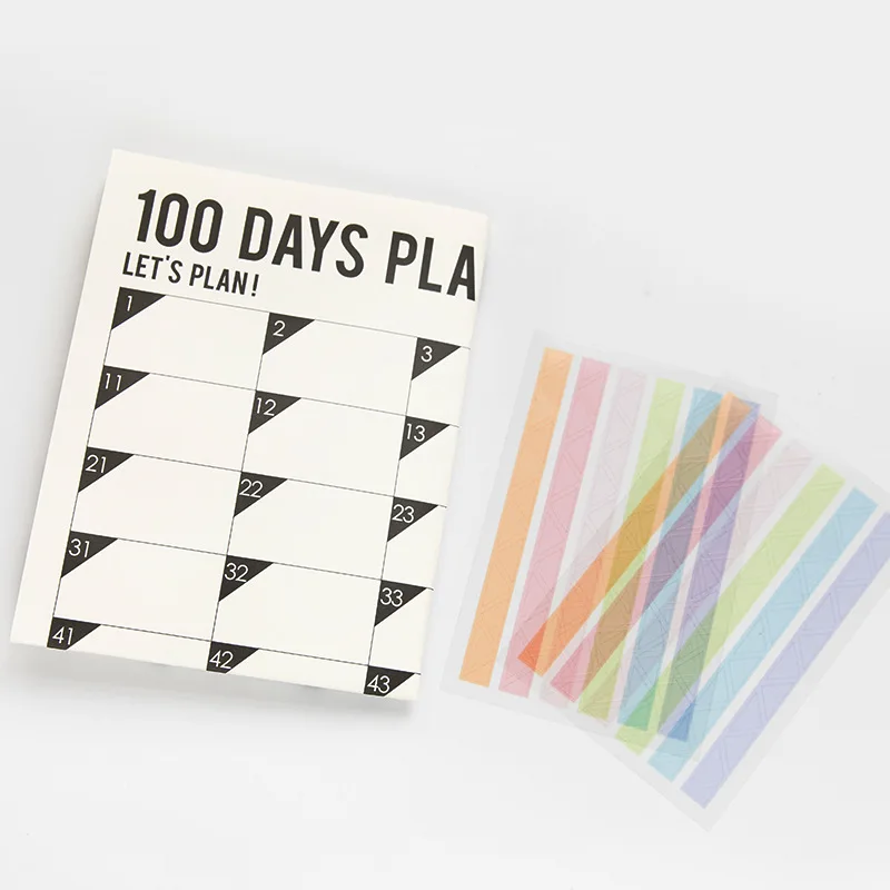 Краткое стиль недатированный DIY Ежемесячный план/план на 100 дней/план на 21 день бумага 35*45 см Планировщик стен материалы для учебы 1 лист