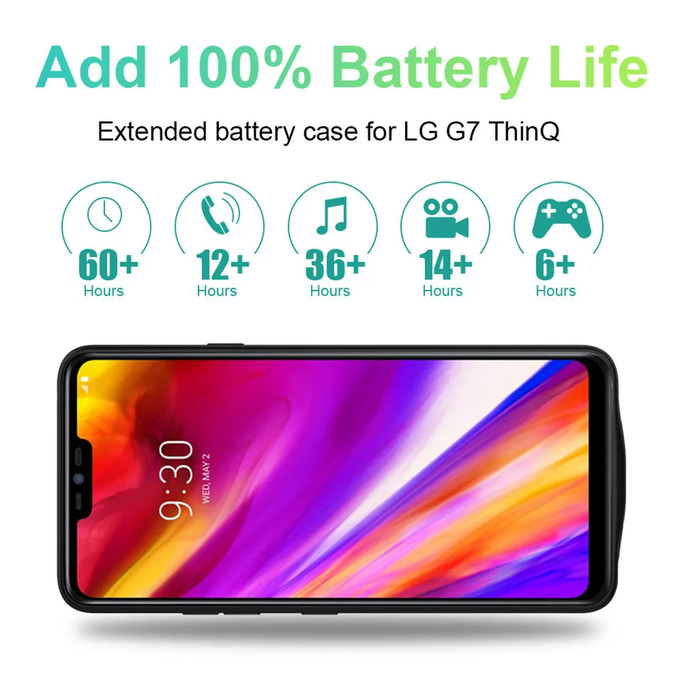 NEWDERY 4700 мАч чехол для зарядного устройства для LG G7 ThinQ/G7 plus G7+ Мягкий ТПУ ультра тонкий внешний блок резервного питания чехол