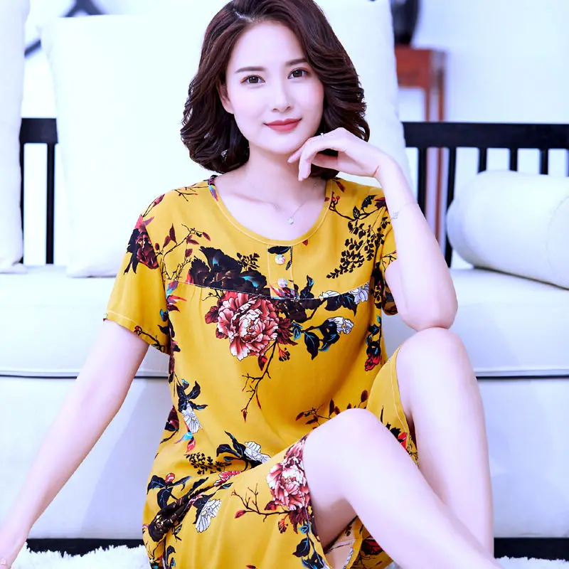 

Cotton Mom Pajamas Set Women Summer Female Pyjamas Sexy Print Female Shorts Shirt 2 Piece/Set Stitch Lingerie 2019 Sleepwear