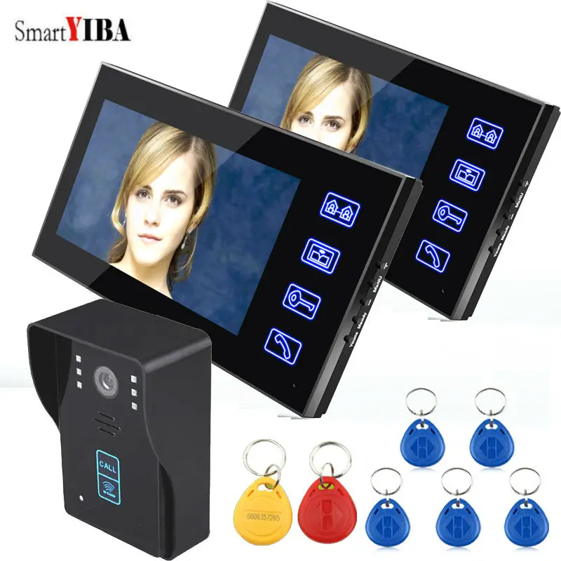 

SmartYIBA 7 "LCD Touch Button Door Intercom Doorphone IR Night Vision Camera Security Access Control Systems Video Doorbell